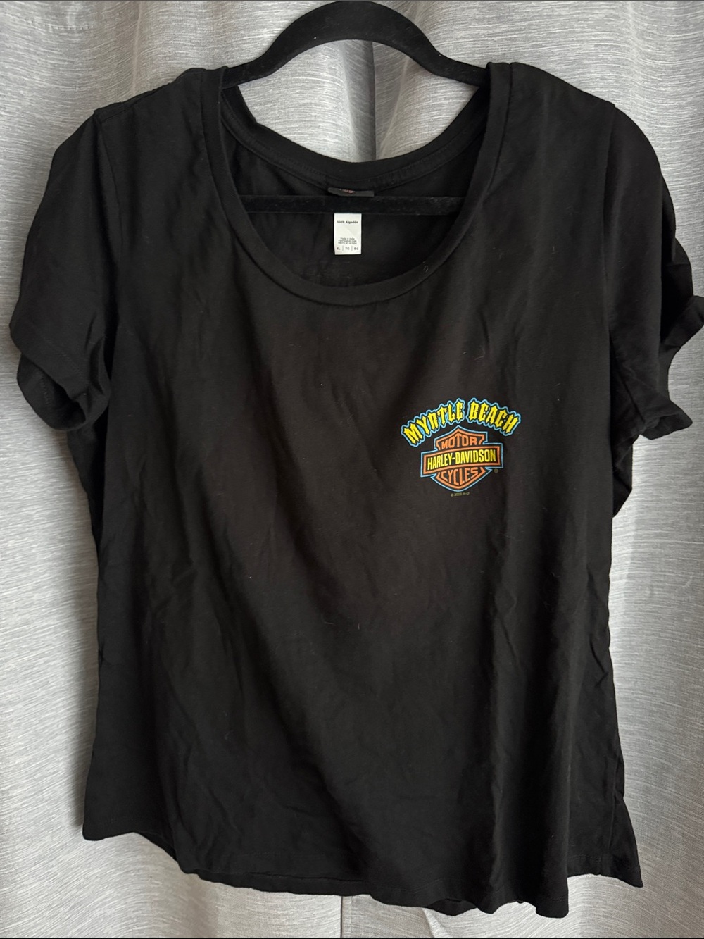 Women's Myrtle Beach Harley Davidson T-shirt with Sugar Skull on the back